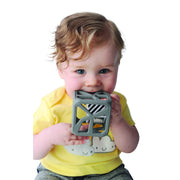 Malarkey Kids Chew Cube Teething Rattle – Dark Grey – baby chewing cube