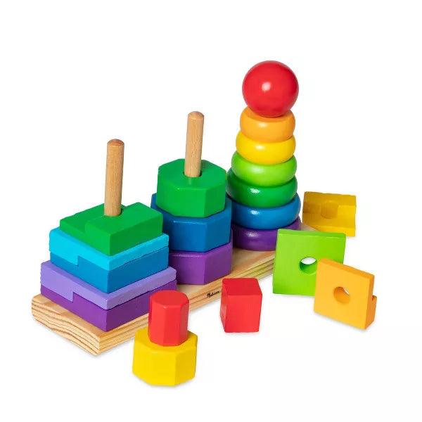 Melissa & Doug - 3Pc Geometric Rainbow Stacker (6L) - Limolin 