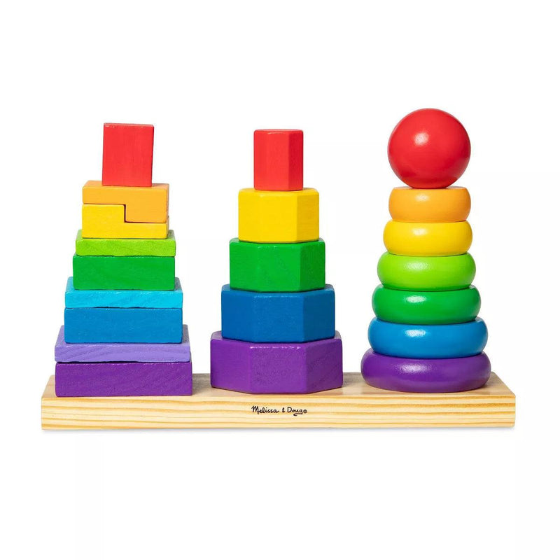 Melissa & Doug - 3Pc Geometric Rainbow Stacker (6L) - Limolin 