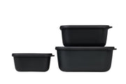 Mepal - Cirqula Multi-Bowl Deep Rectangular 3-Part Set - Limolin 