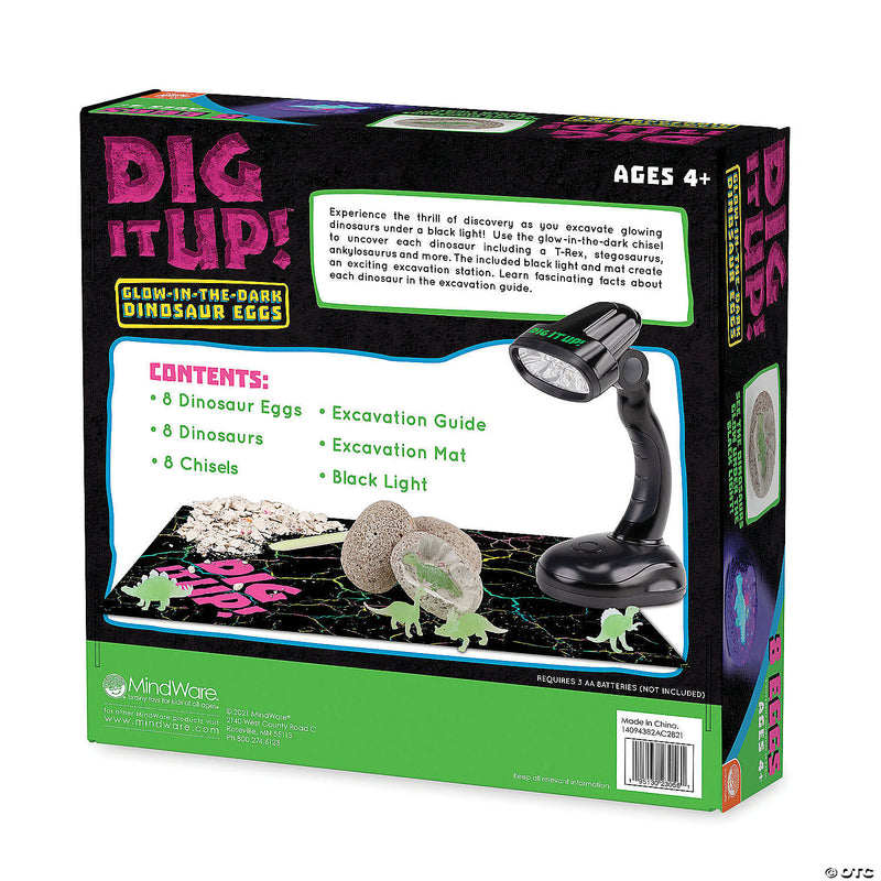 Mindware - Dig It Up! Glowin the Dark Dinosaurs Eggs Toy - Limolin 