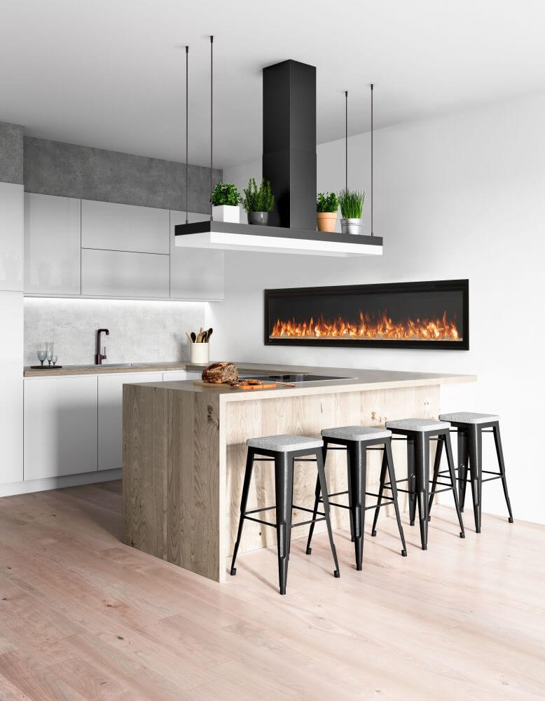 Napoleon - Entice Wall-Mount Electric Fireplace (NEFL60CFH-1) - installed room view.