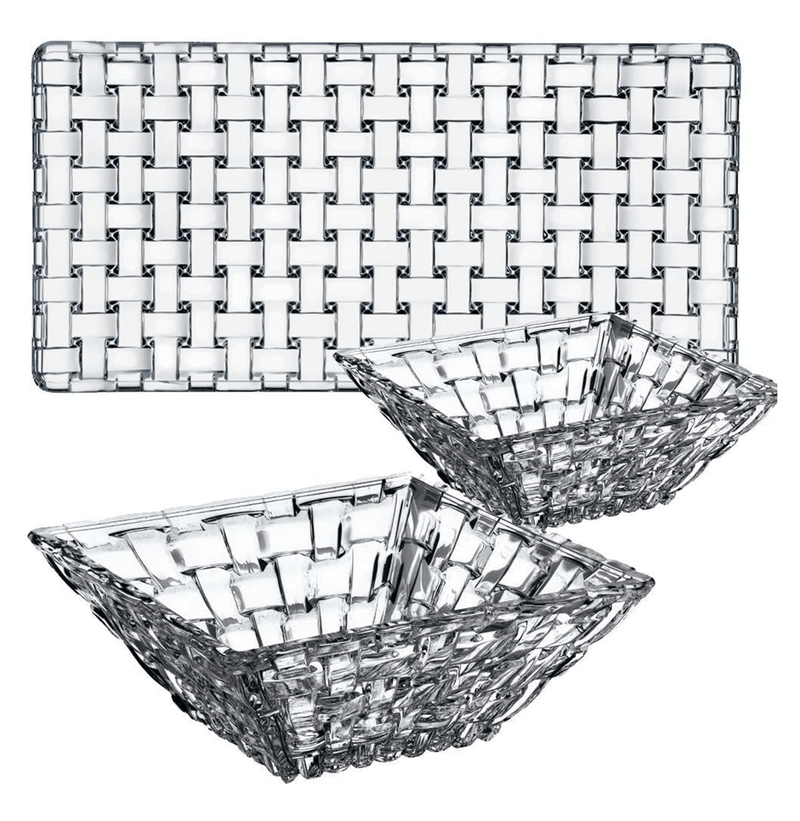 Nachtmann - BOSSA NOVA 1 Rectangular Plate & 2 Square Bowls (Set of 3) - Limolin 