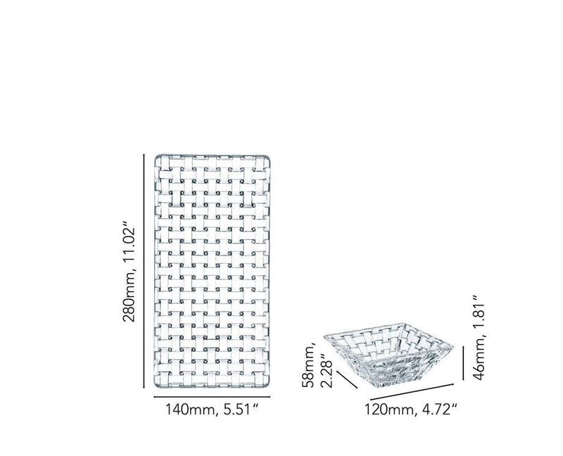 Nachtmann - BOSSA NOVA 1 Rectangular Plate & 2 Square Bowls (Set of 3) - Limolin 