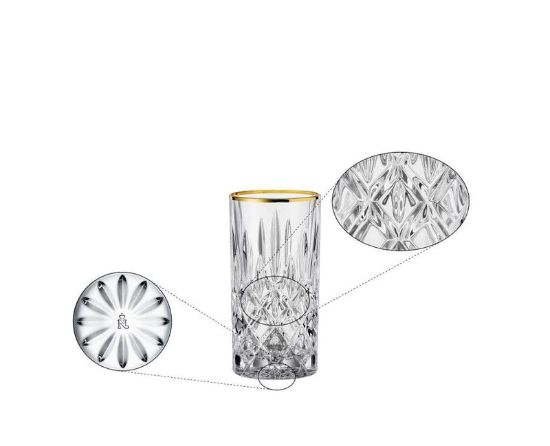 Nachtmann - NOBLESSE Gold Long Drink Glass 13 oz (Set of 2) - Limolin 