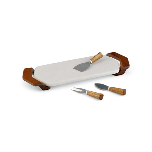 Nambe - Chevron Cheese Traywith Knife | 17 in - Limolin 