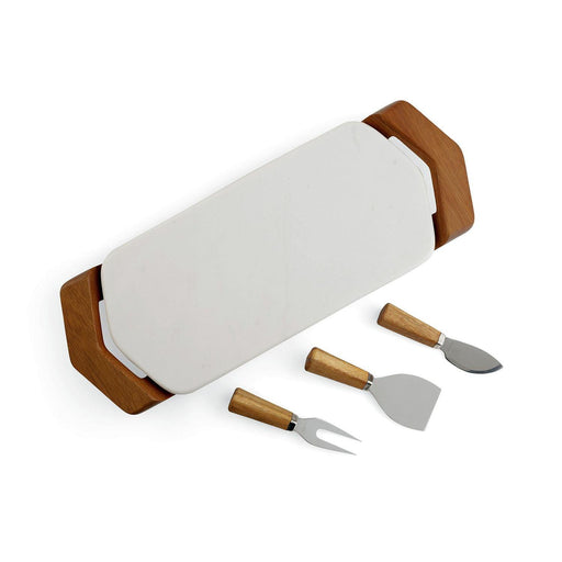 Nambe - Chevron Cheese Traywith Knife | 17 in - Limolin 