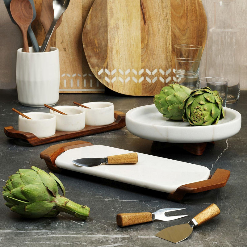 Nambe - Chevron Cheese Traywith Knife | 17 in - Limolin 