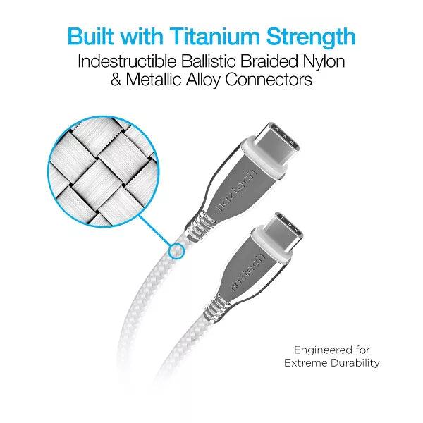 Naztech - Charge & Sync - USB-C to USB-C Titanium Braided| 6 foot - Limolin 
