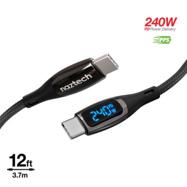 Naztech - USB-C to USB-C 240W PD Digital Charger Cable 12ft - Limolin 