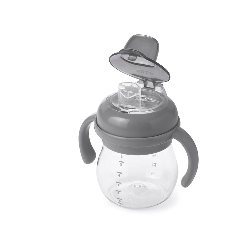 OXO - Transitions Soft Spout Sippy Cup With Removable Handles - Gray - Limolin 
