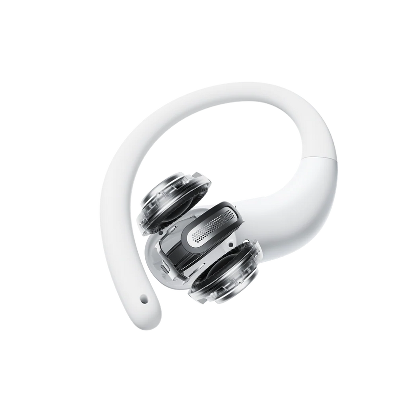 Shokz – Écouteurs Bluetooth OpenFit Air 2 Blanc avec microphone intelligent à conduction aérienne autour de l'oreille - OpenBass - Résistance à l'eau IP54