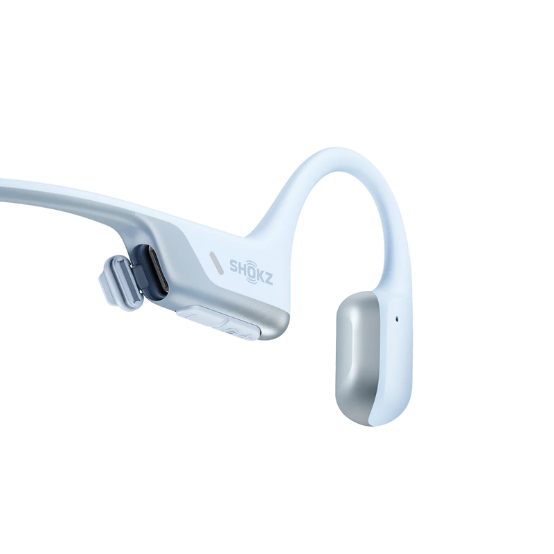 Shokz – OpenRun Air 2, casque Bluetooth bleu glacier avec micro à conduction osseuse – Léger – Étanche IP67