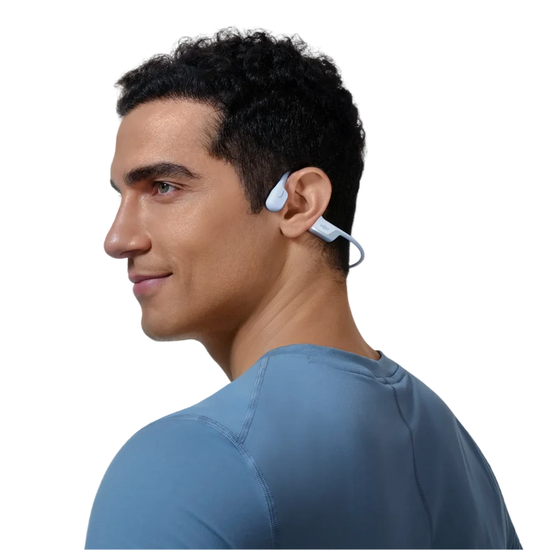 Shokz – OpenRun Air 2, casque Bluetooth bleu glacier avec micro à conduction osseuse – Léger – Étanche IP67