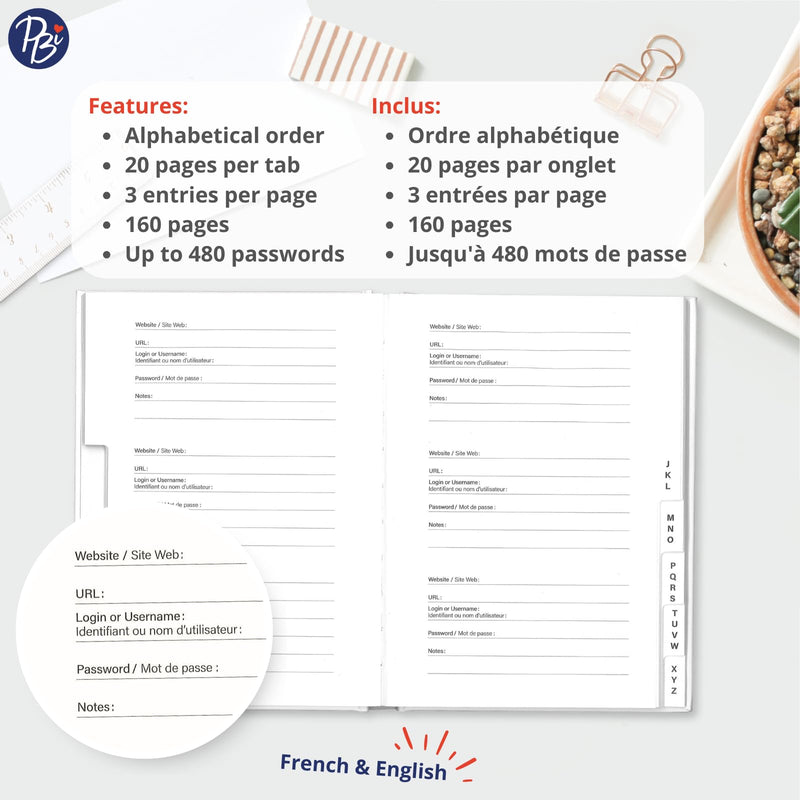 Pierre Belvedere - PASSWORD NOTEBOOK - ENG DEFINITION - Limolin 