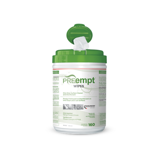 PREempt - Rtu Wipes Pre-Moistene/Rtu Chiffons Pré-Humidifiés (160 Pc) 6 x 7 - Limolin 