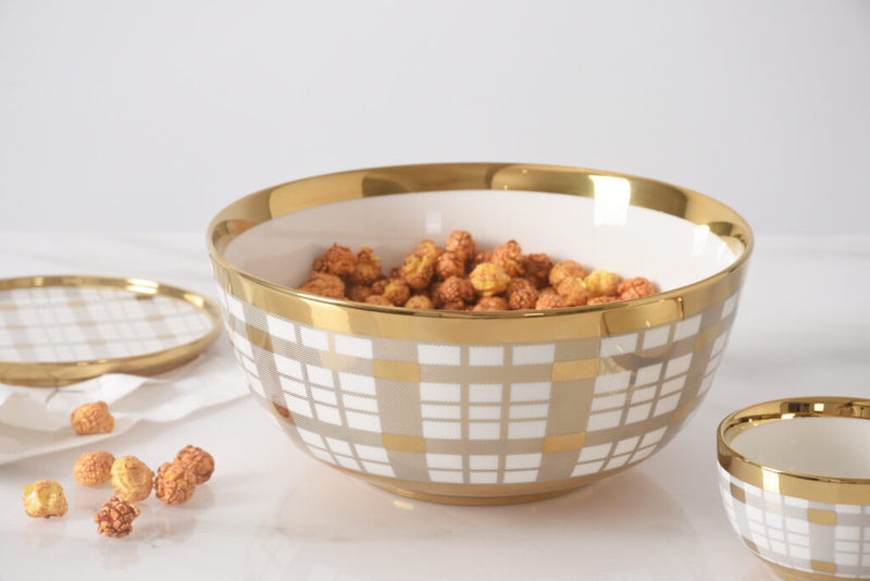Pampa Bay - For the Holidays Plaid Large Bowl - Limolin 