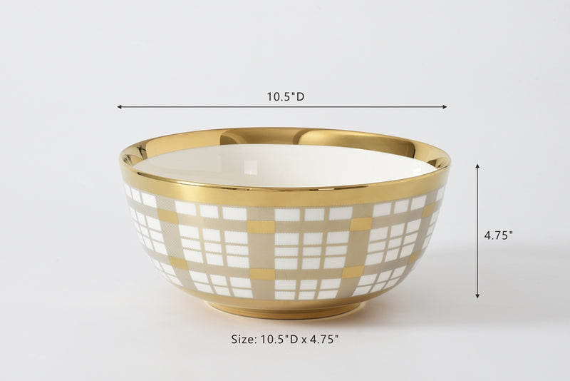 Pampa Bay - For the Holidays Plaid Large Bowl - Limolin 