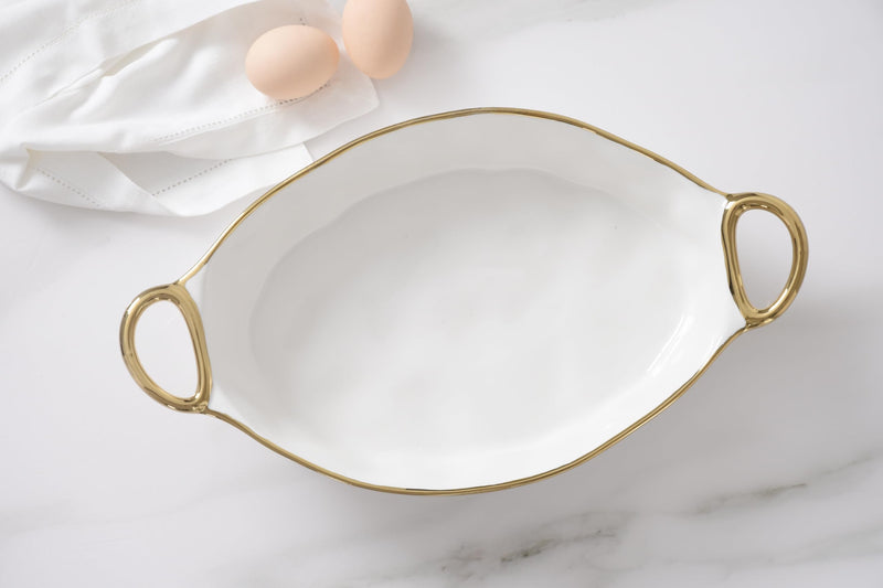 Pampa Bay - Golden Handles Oval Baking Dish - Limolin 