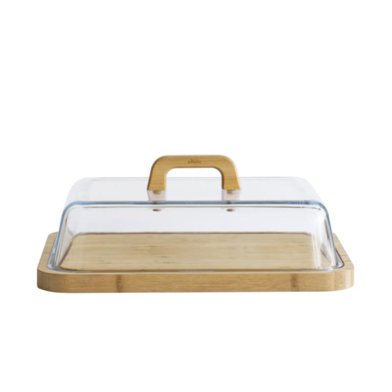 Pebbly - Cheese Box Glass Lid/Bamboo Board - Limolin 