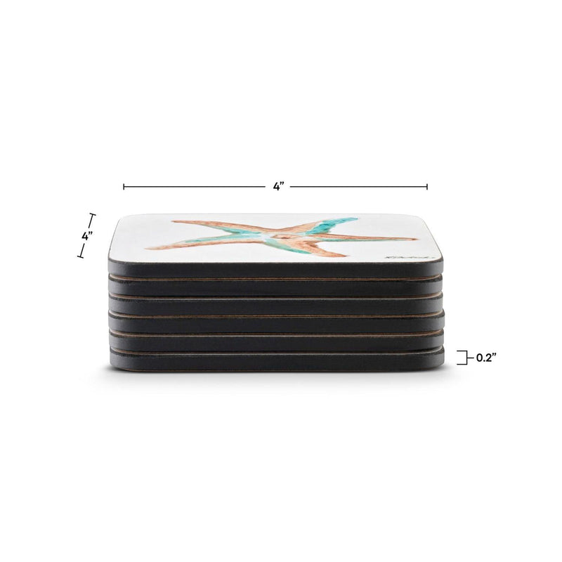 Pimpernel - Coastal Shore Set of 6 Coasters | 4 x 4 Inches - Limolin 