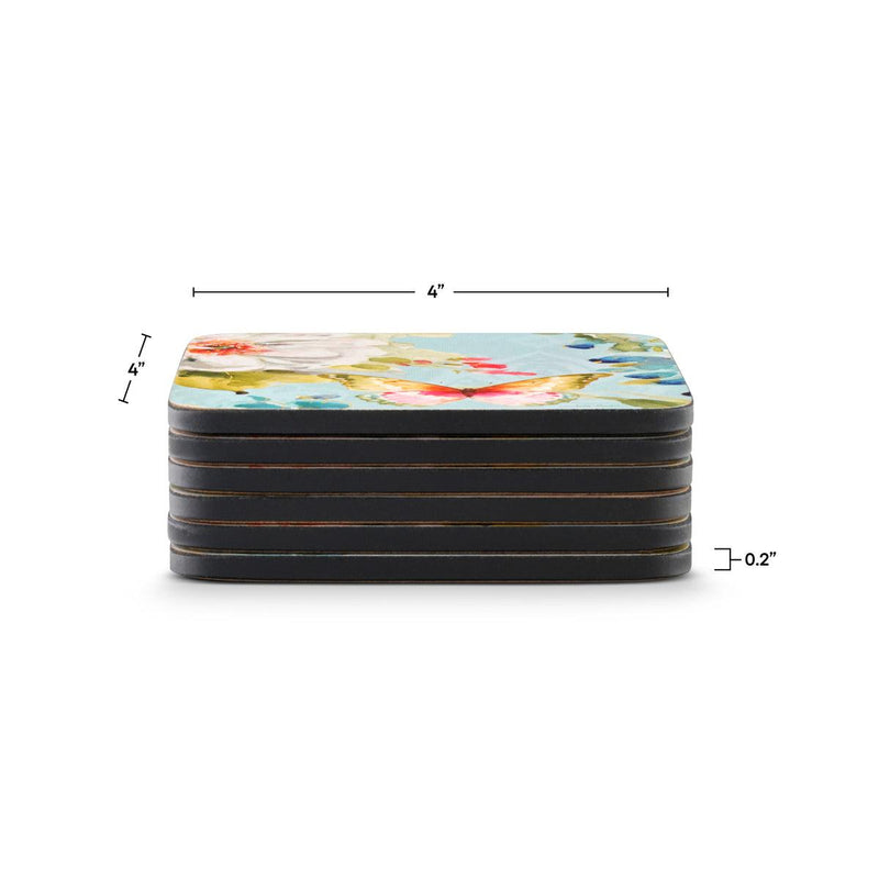 Pimpernel - Colorful Breeze Set of 6 Coasters | 4 x 4 Inches - Limolin 