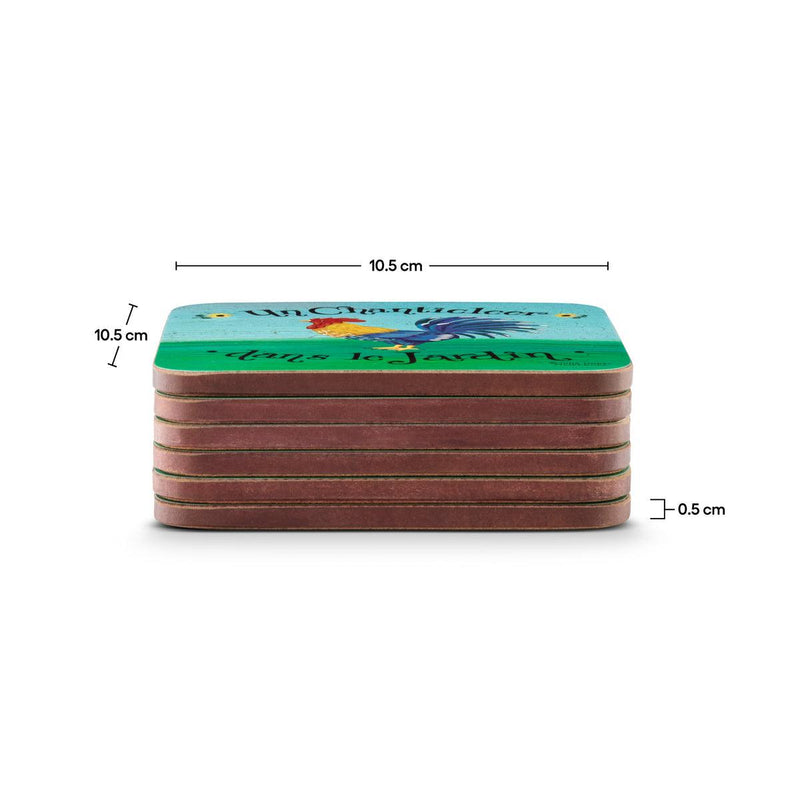 Pimpernel - Dans Le Jardin Set of 6 Coasters | 4 x 4 Inches - Limolin 