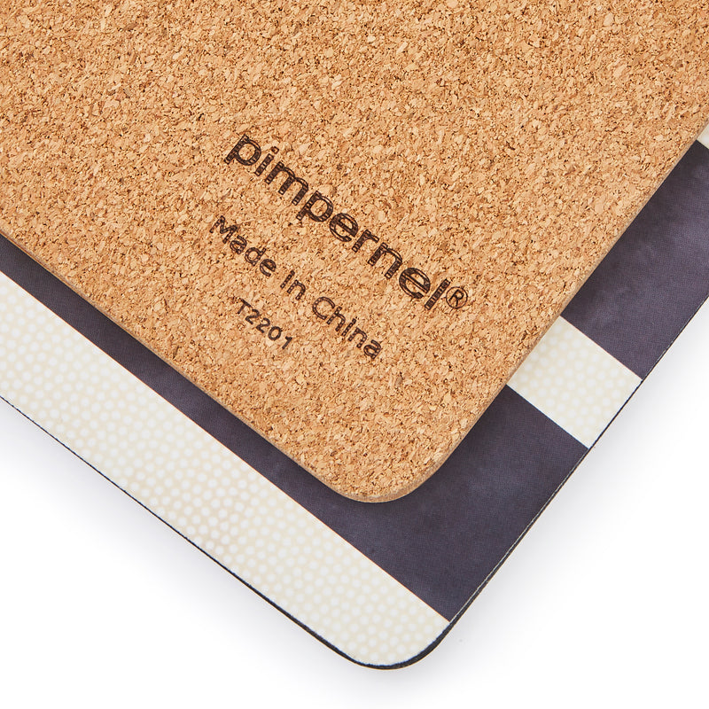 Pimpernel - MONO STRIPE COASTERS S/6 - 4" X 4" - Limolin 