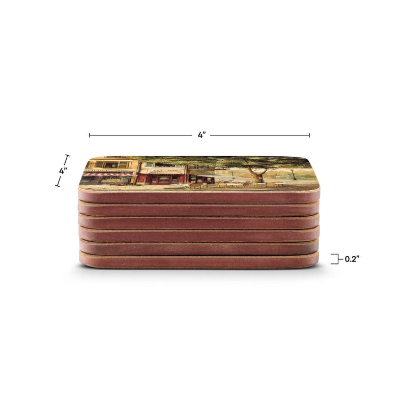 Pimpernel - Parisian Scenes Set of 6 Coasters | 4 x 4 Inches - Limolin 