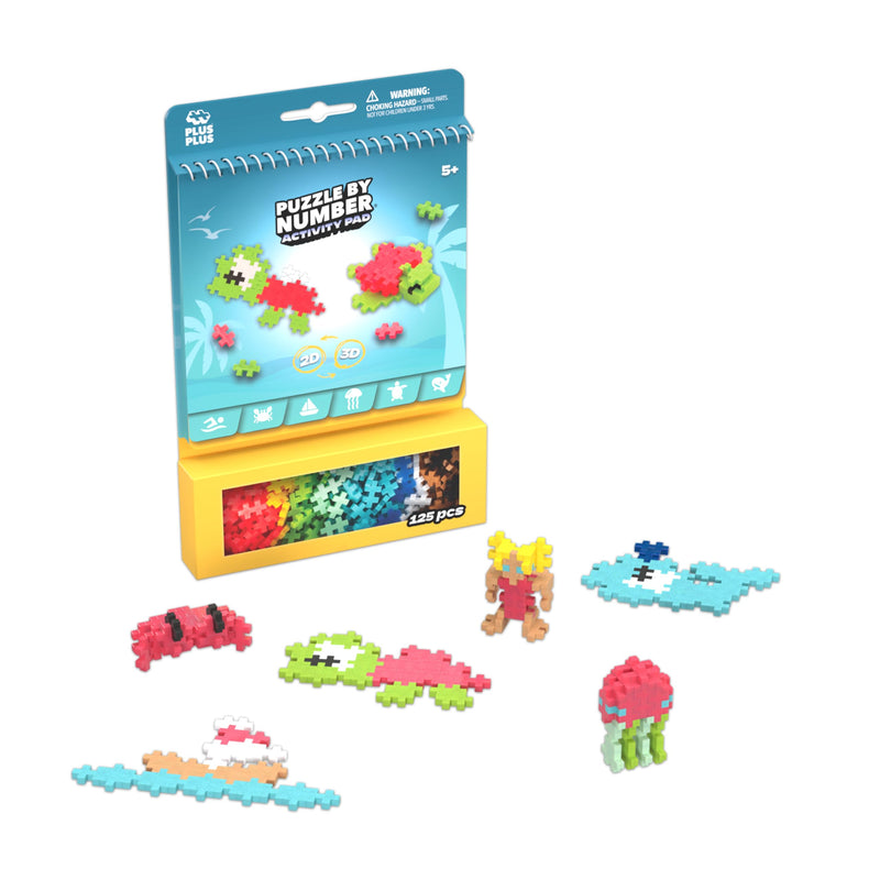Plus-Plus - Puzzle By Number - Activity Pad - Ocean - 125Pcs - Limolin 