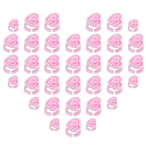 PremierLash - Heart Shape Blooming Adhesive Rings 100/Ea - Limolin 