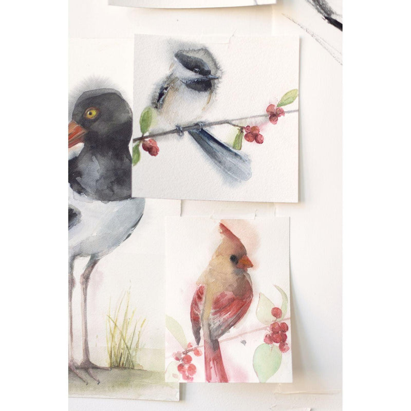 ROYAL - SKBN Chickadees with Winter Berries - Limolin 