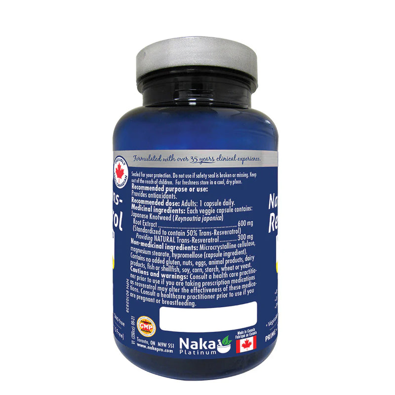 Naka - Platinum - Natural Trans Resveratrol 600MG 75 Vcaps