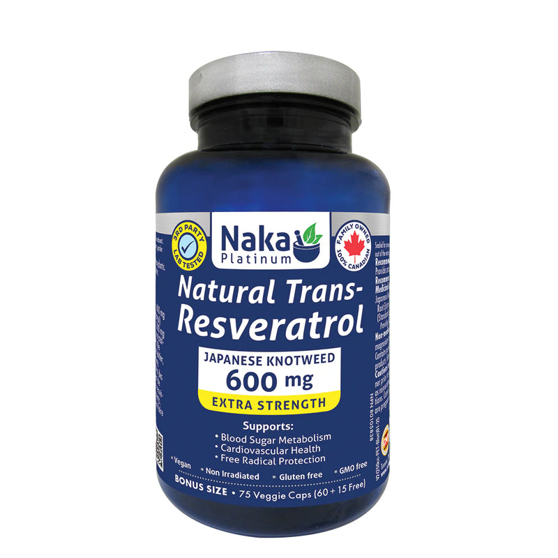 Naka - Platinum - Natural Trans Resveratrol 600MG 75 Vcaps
