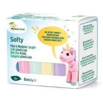 Clairefontaine - Assortment 6 x 62g soft plasticine for children, pastel