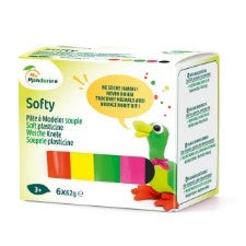 Clairefontaine - Assortment 6 x 62g soft plasticine for children, fluo