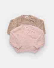Boxy Bow Sweater - Furry