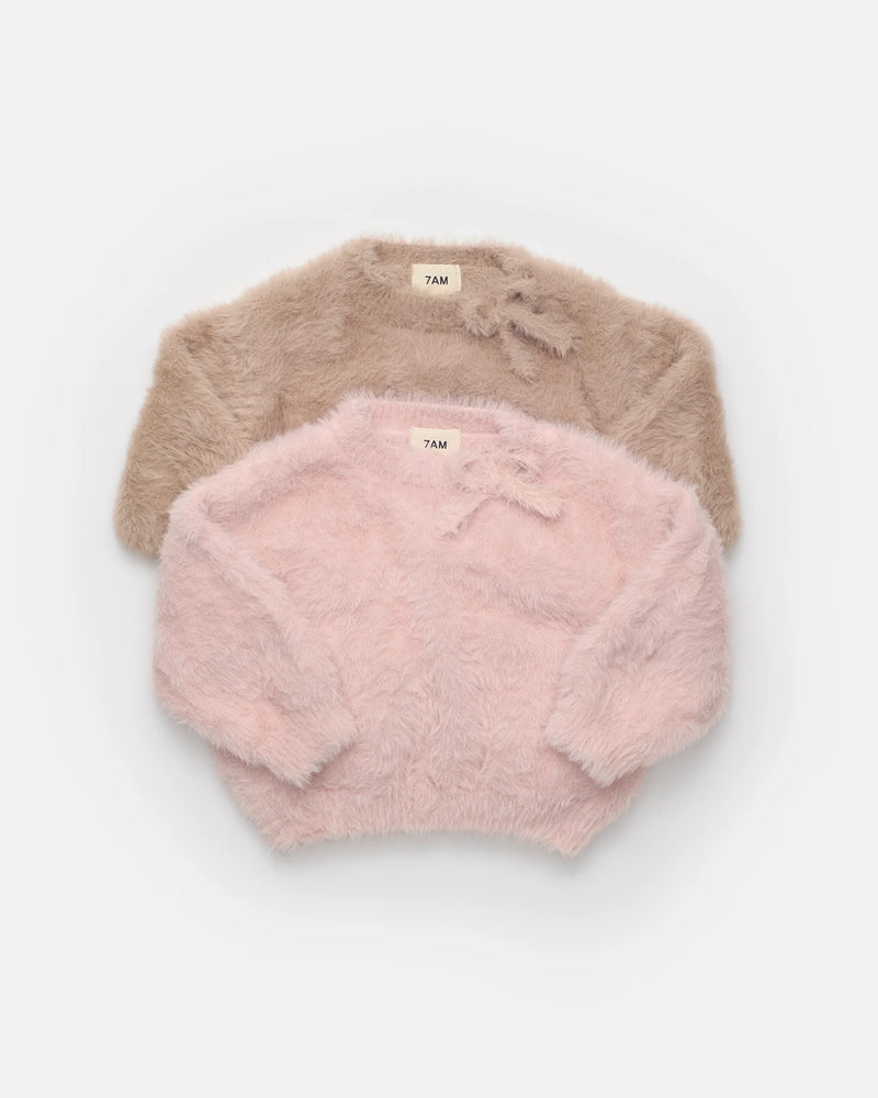 Boxy Bow Sweater - Furry