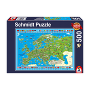 Schmidt Spiele - Puzzle - Discover Europe (500-Piece Puzzle) - Limolin 