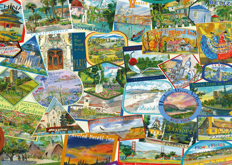 Schmidt Spiele - Puzzle - Travel Stickers (1000-Piece Puzzle) - Limolin 
