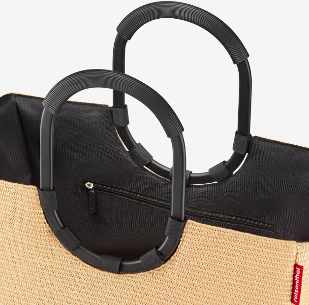REISENTHEL - Cadre Loopshopper grand format - Raffia - Noir
