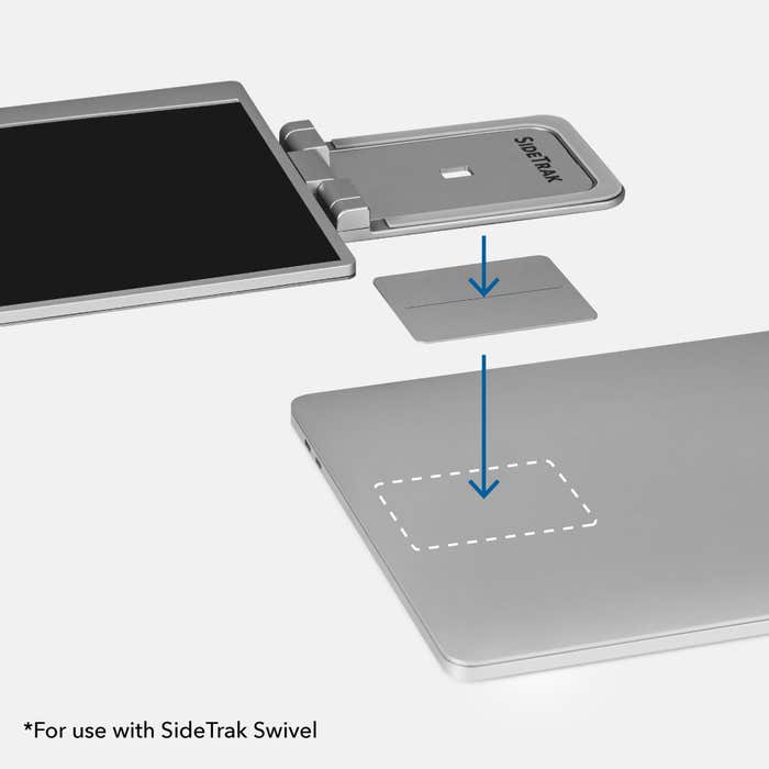 SideTrak - Swivel Metal Plates (2 Pack) for Attachment on Laptops Compatible with 12.5 & 14in Portable Monitors - Black - Limolin 