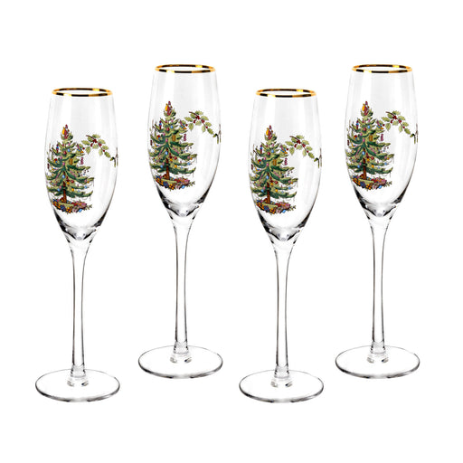 Spode - Christmas Tree - Champagne Flutes S/4 | 8.45Oz - Limolin 