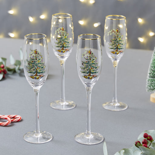 Spode - Christmas Tree - Champagne Flutes S/4 | 8.45Oz - Limolin 