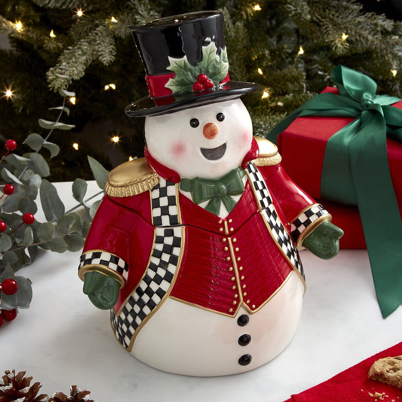Spode - Black & White Figural - Snowman Cookie Jar | 13 inch - Limolin 