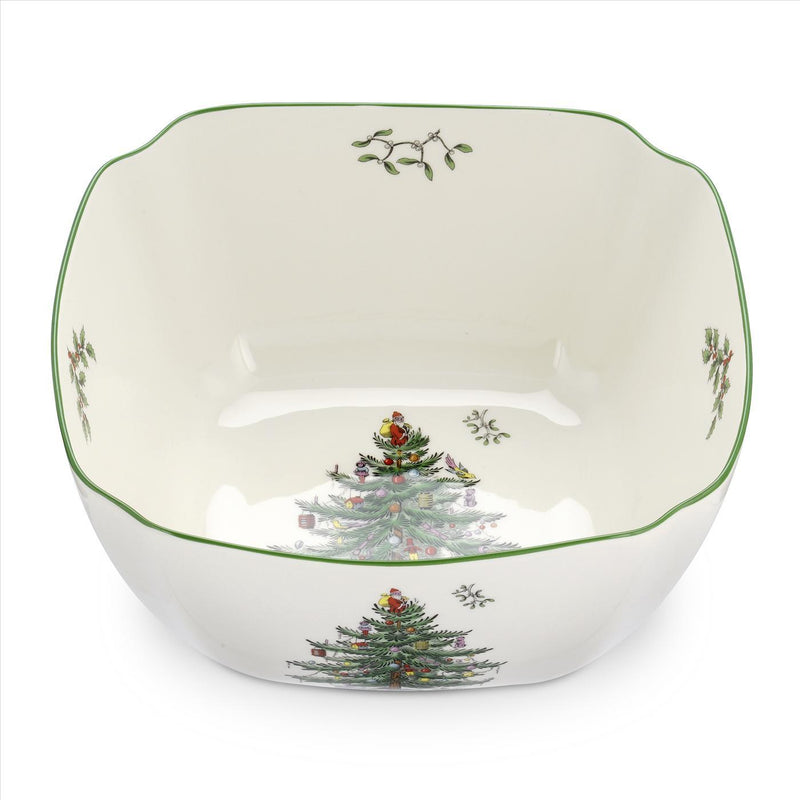 Spode - Christmas Tree - Large Square Bowl | 10 inch - Limolin 