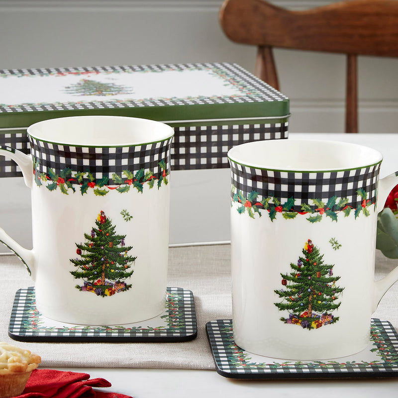 Spode - Christmas Tree - Mug, Tin & Coaster 2024 5Pc Set - Limolin 