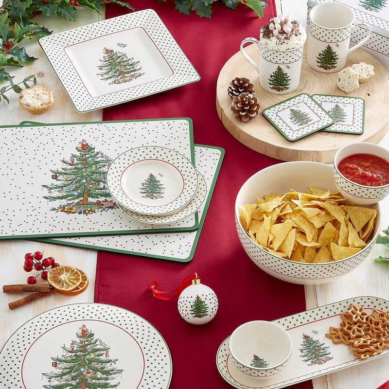 Spode - Christmas Tree - Polka Dot Tiered Chip N Dip - Limolin 