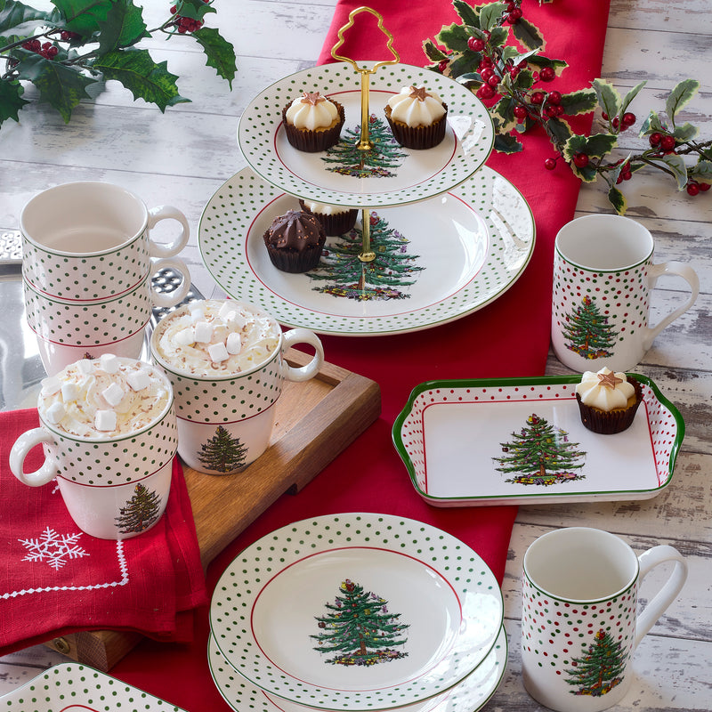Spode - Christmas Tree - Polka Dot Travel Mug | 8 Oz - Limolin 