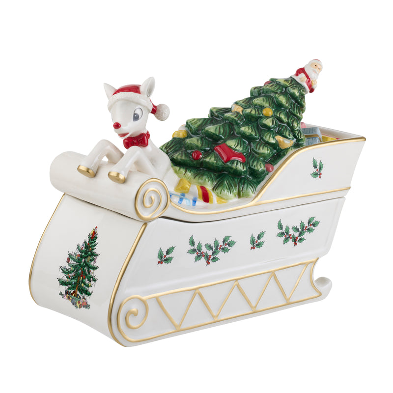 Spode - Christmas Tree - Rudolph Cookie Jar - Limolin 